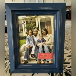 Green Tree Gallery 5x7 Rustic Denim Blue Wood Picture Frame
